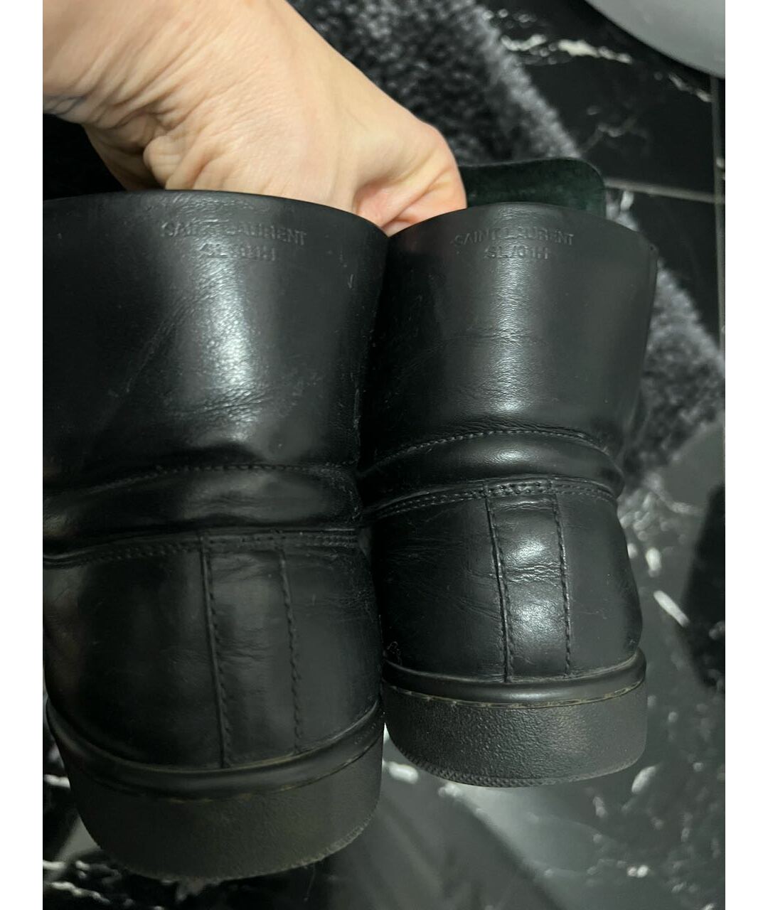 SAINT LAURENT Черные кожаные кеды, фото 4