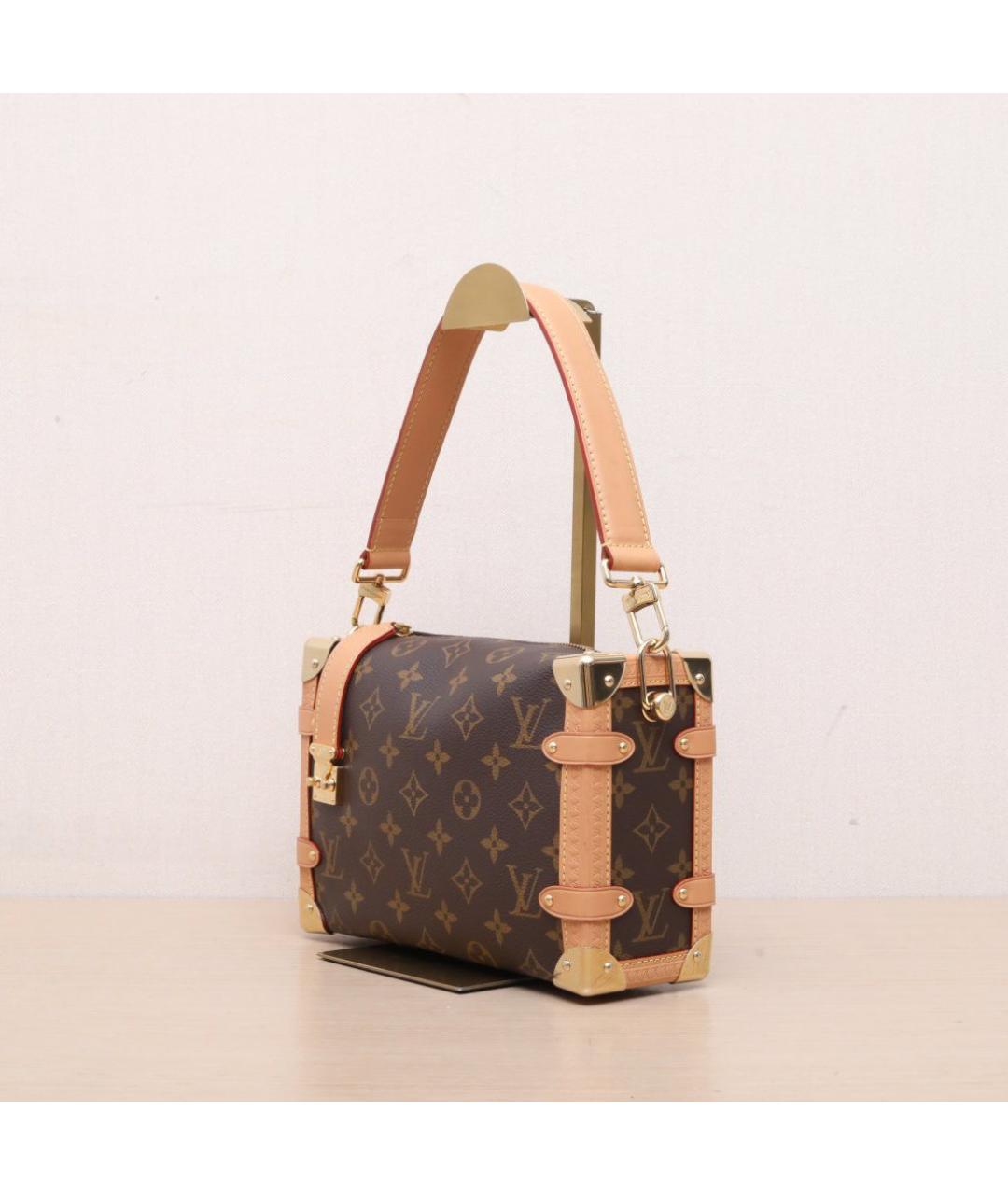 LOUIS VUITTON Коричневая кожаная сумка через плечо, фото 4