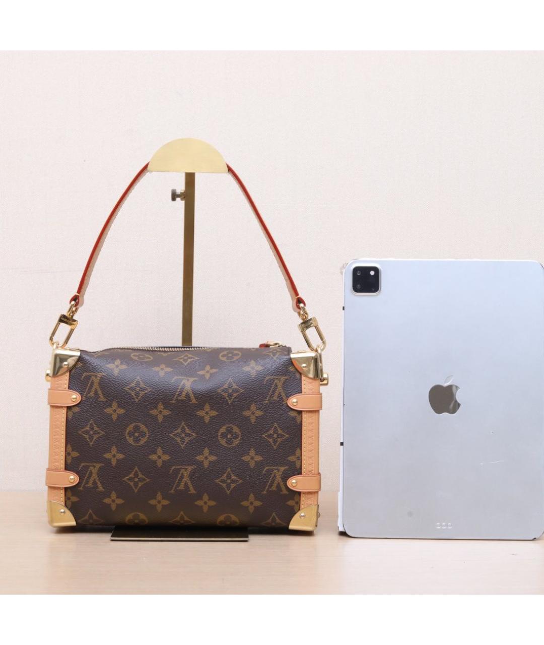 LOUIS VUITTON Коричневая кожаная сумка через плечо, фото 6