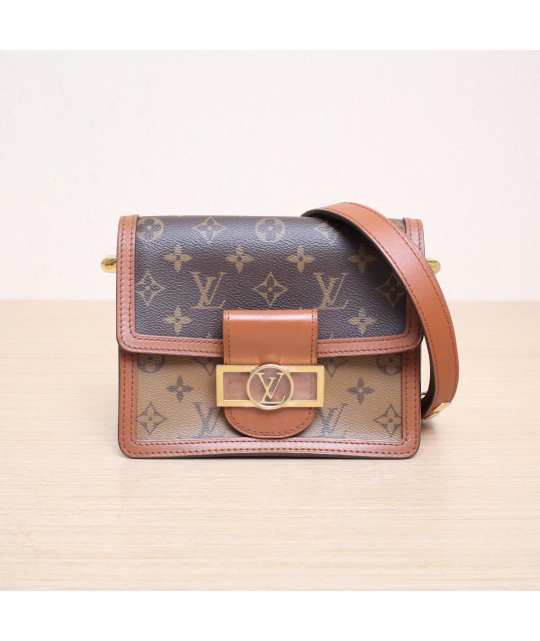 LOUIS VUITTON Коричневая кожаная сумка через плечо, фото 3