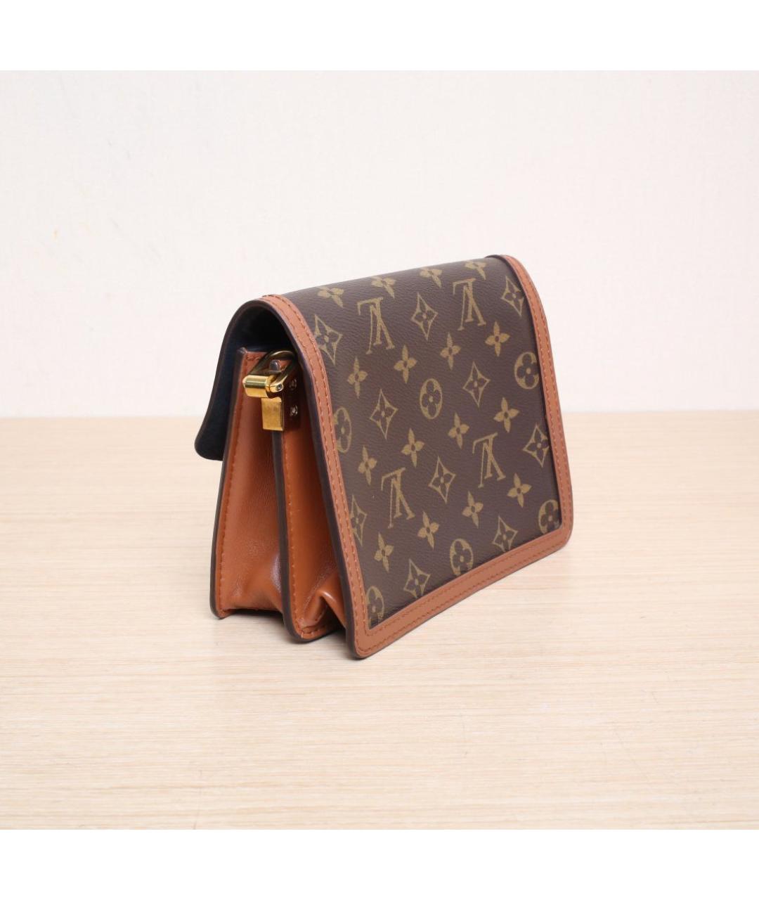 LOUIS VUITTON Коричневая кожаная сумка через плечо, фото 6