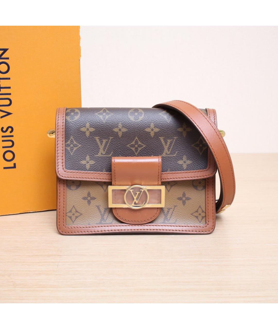 LOUIS VUITTON Коричневая кожаная сумка через плечо, фото 2