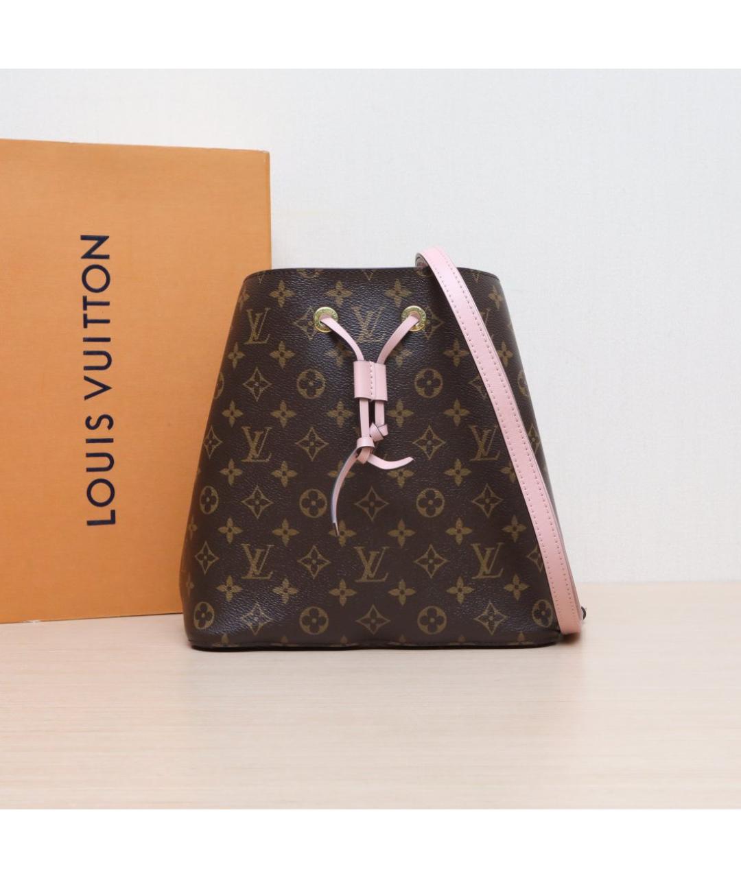 LOUIS VUITTON Коричневая кожаная сумка через плечо, фото 2