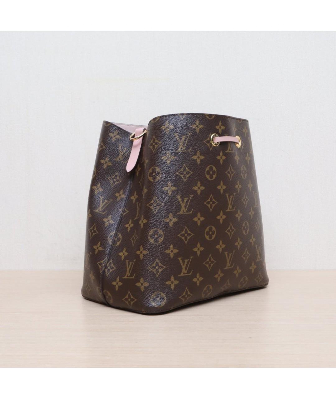 LOUIS VUITTON Коричневая кожаная сумка через плечо, фото 6