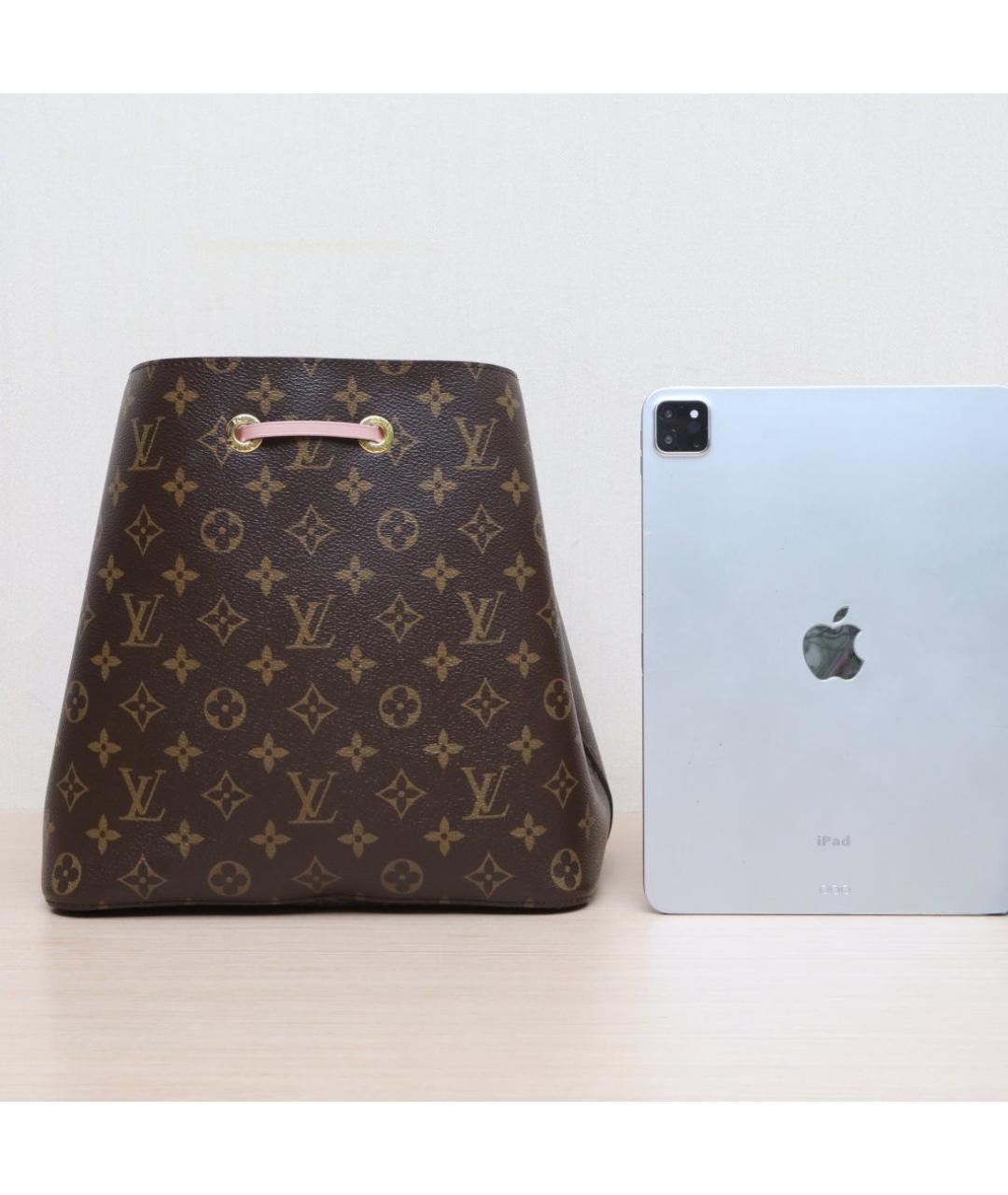 LOUIS VUITTON Коричневая кожаная сумка через плечо, фото 7