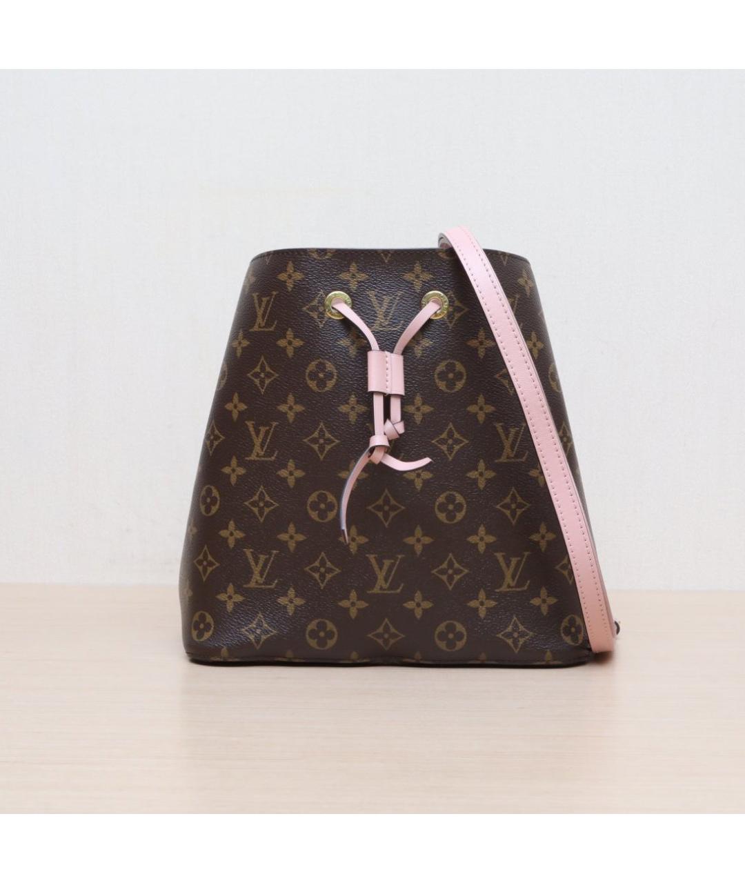 LOUIS VUITTON Коричневая кожаная сумка через плечо, фото 3