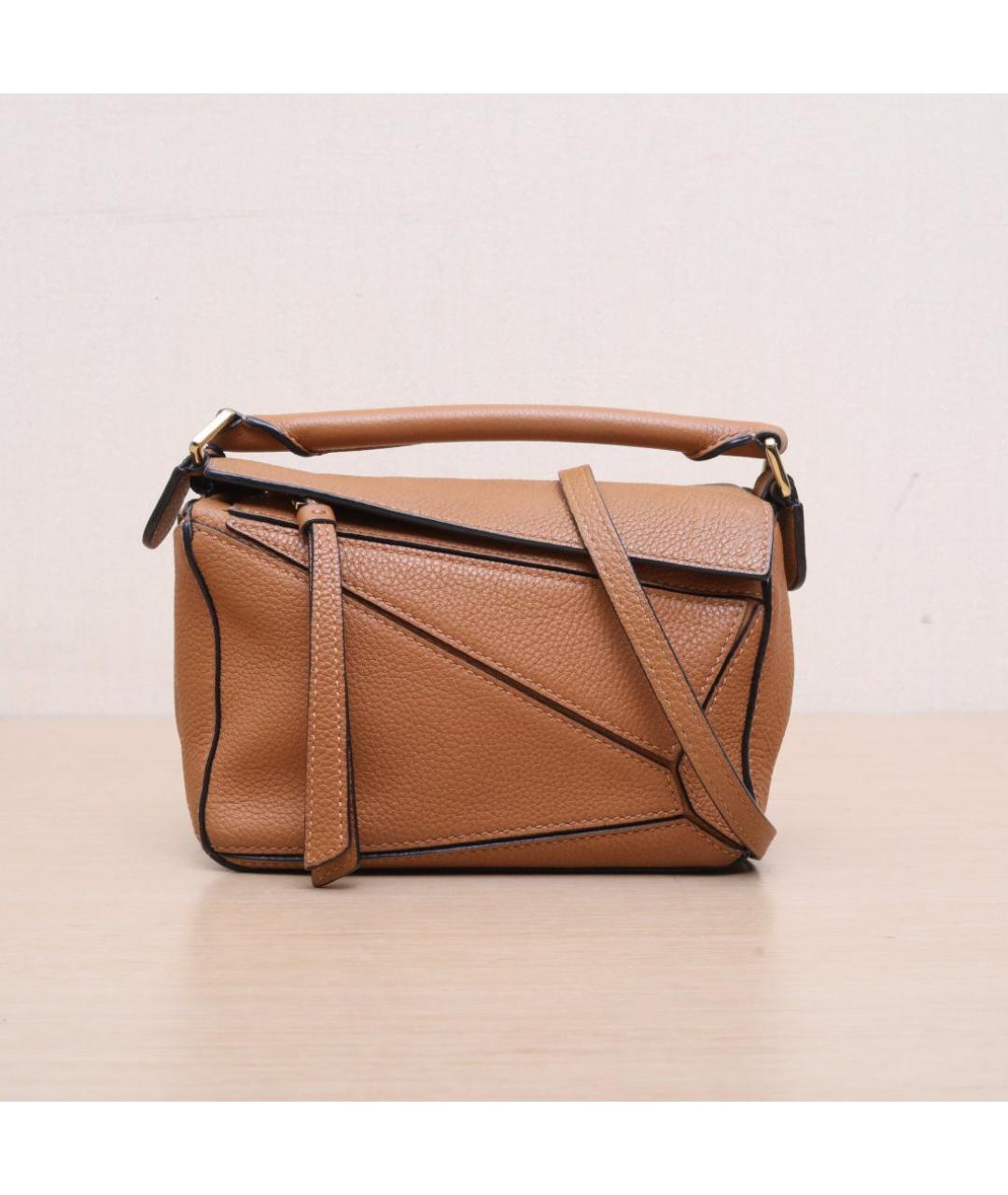 LOEWE Коричневая кожаная сумка через плечо, фото 3