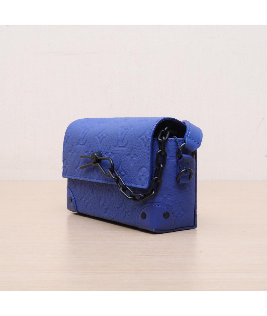 LOUIS VUITTON Синяя кожаная сумка через плечо, фото 4