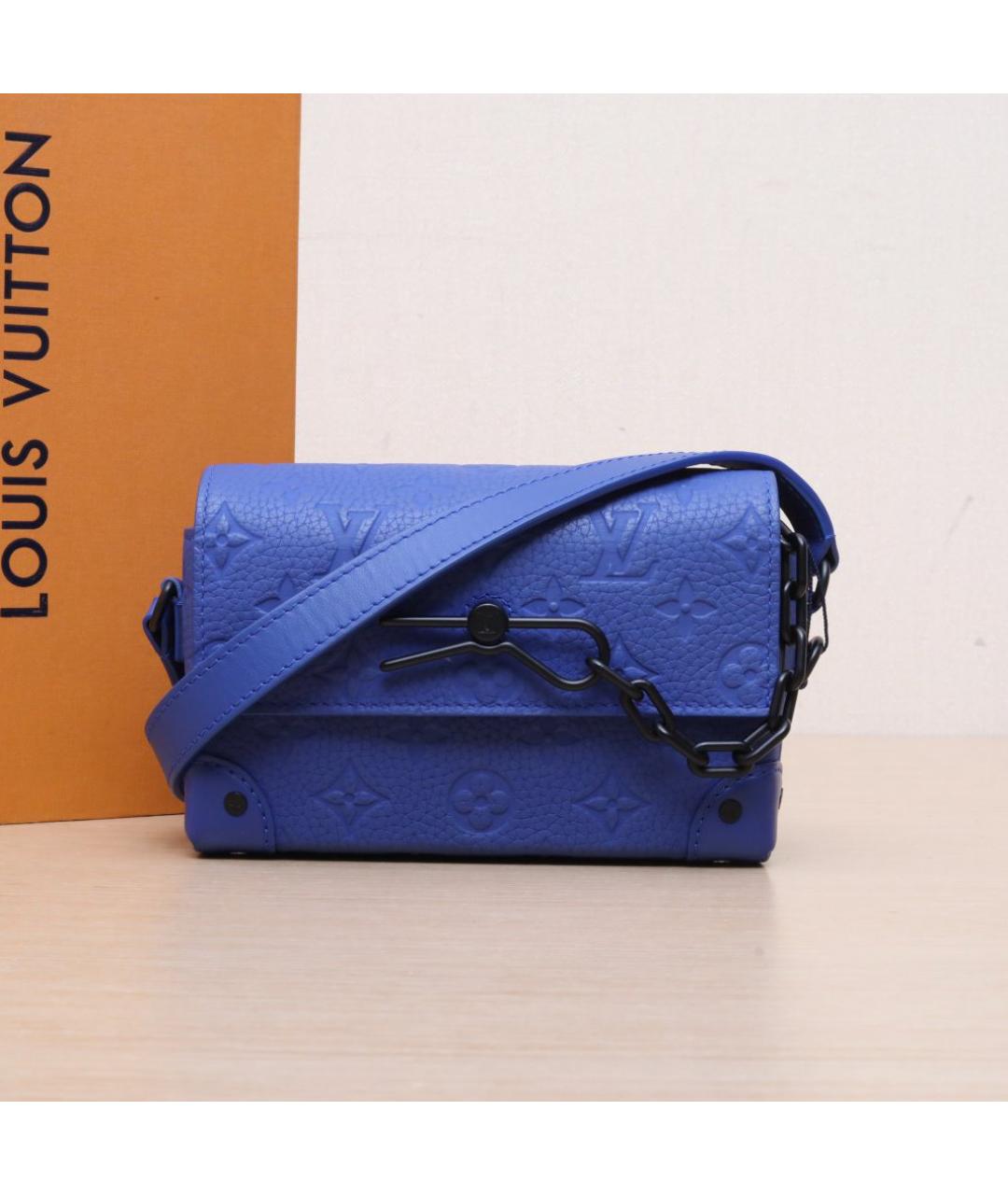 LOUIS VUITTON Синяя кожаная сумка через плечо, фото 2
