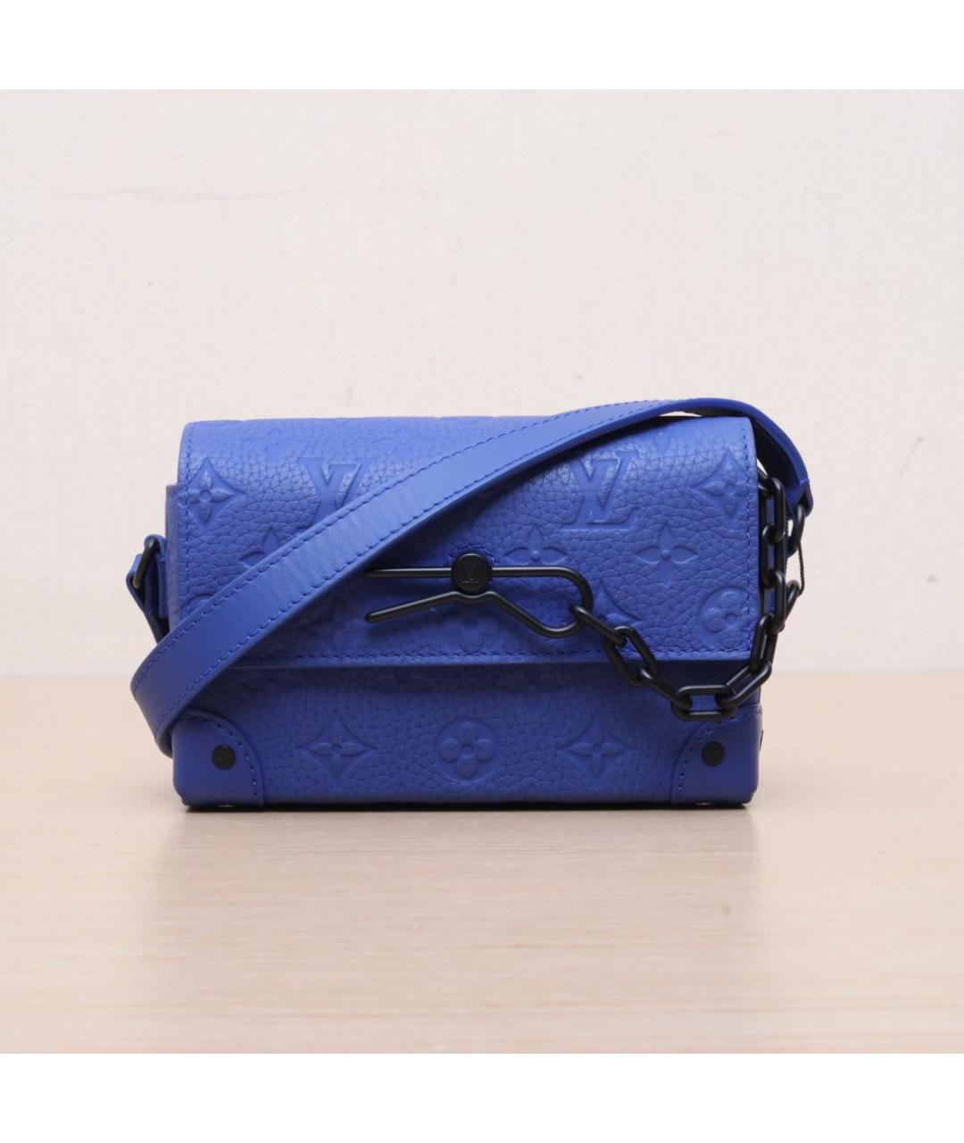 LOUIS VUITTON Синяя кожаная сумка через плечо, фото 3