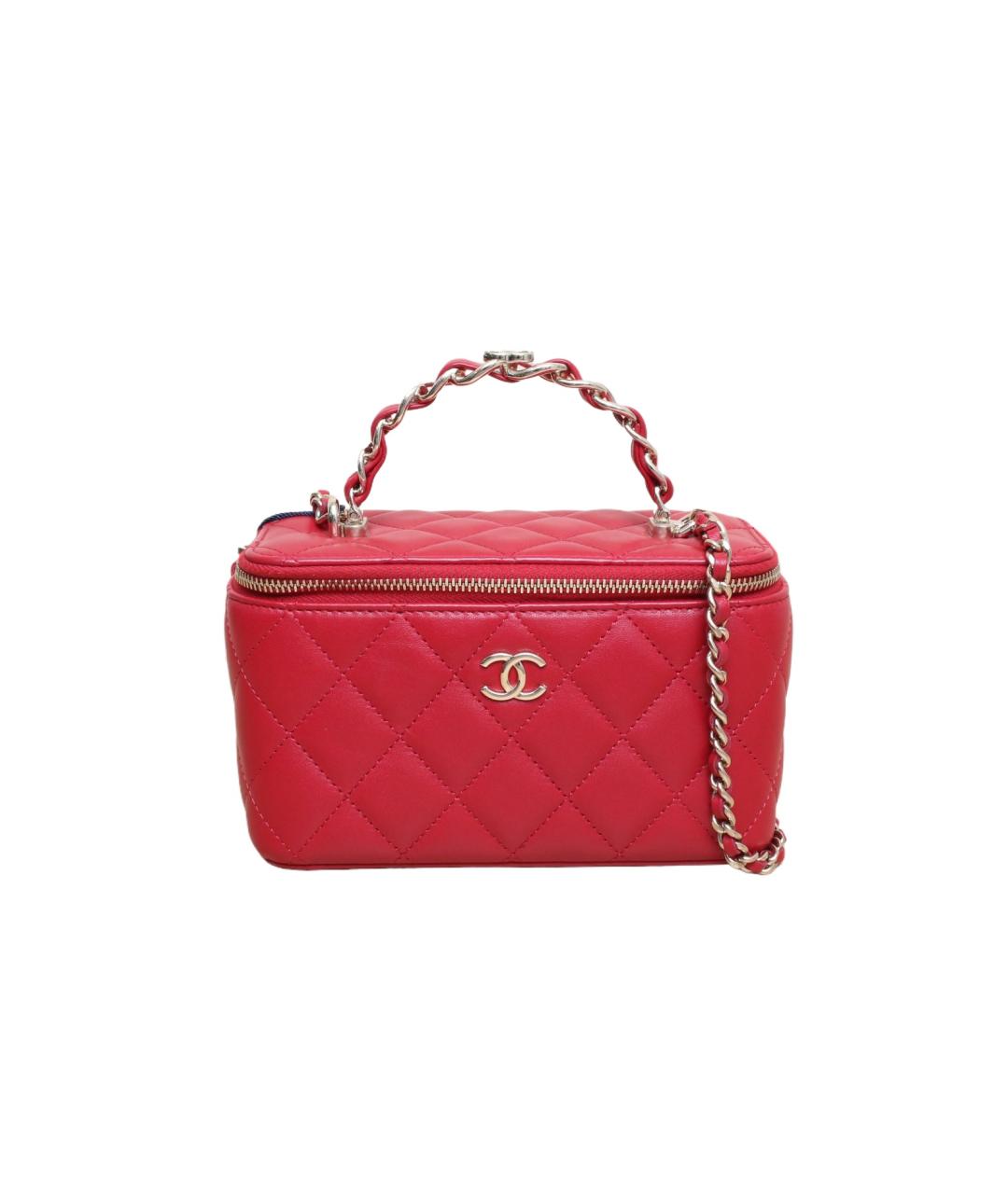 CHANEL Красная кожаная косметичка, фото 1
