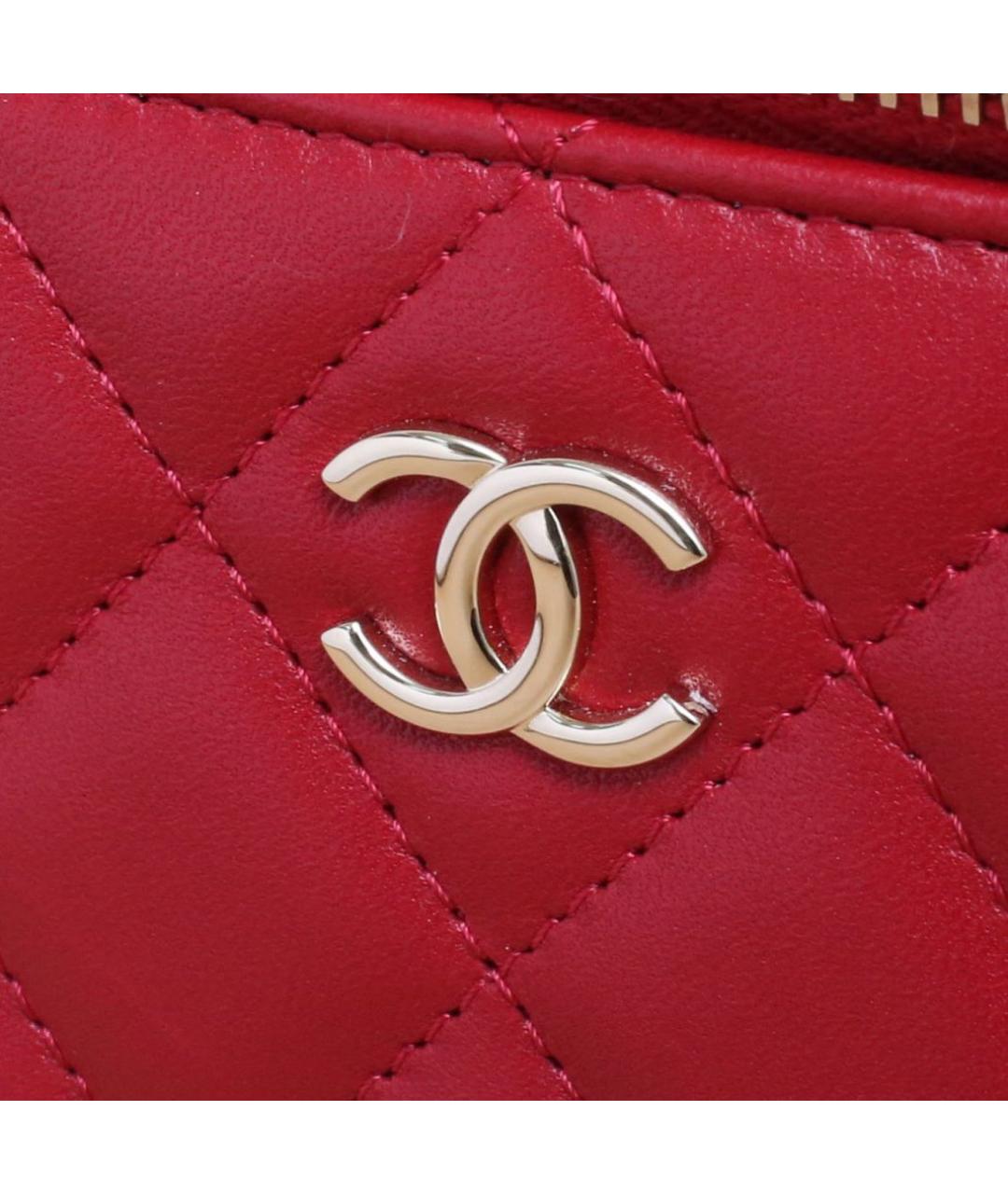 CHANEL Красная кожаная косметичка, фото 7