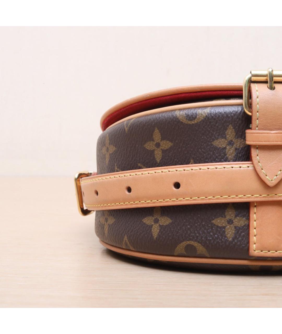 LOUIS VUITTON Коричневая кожаная сумка через плечо, фото 8