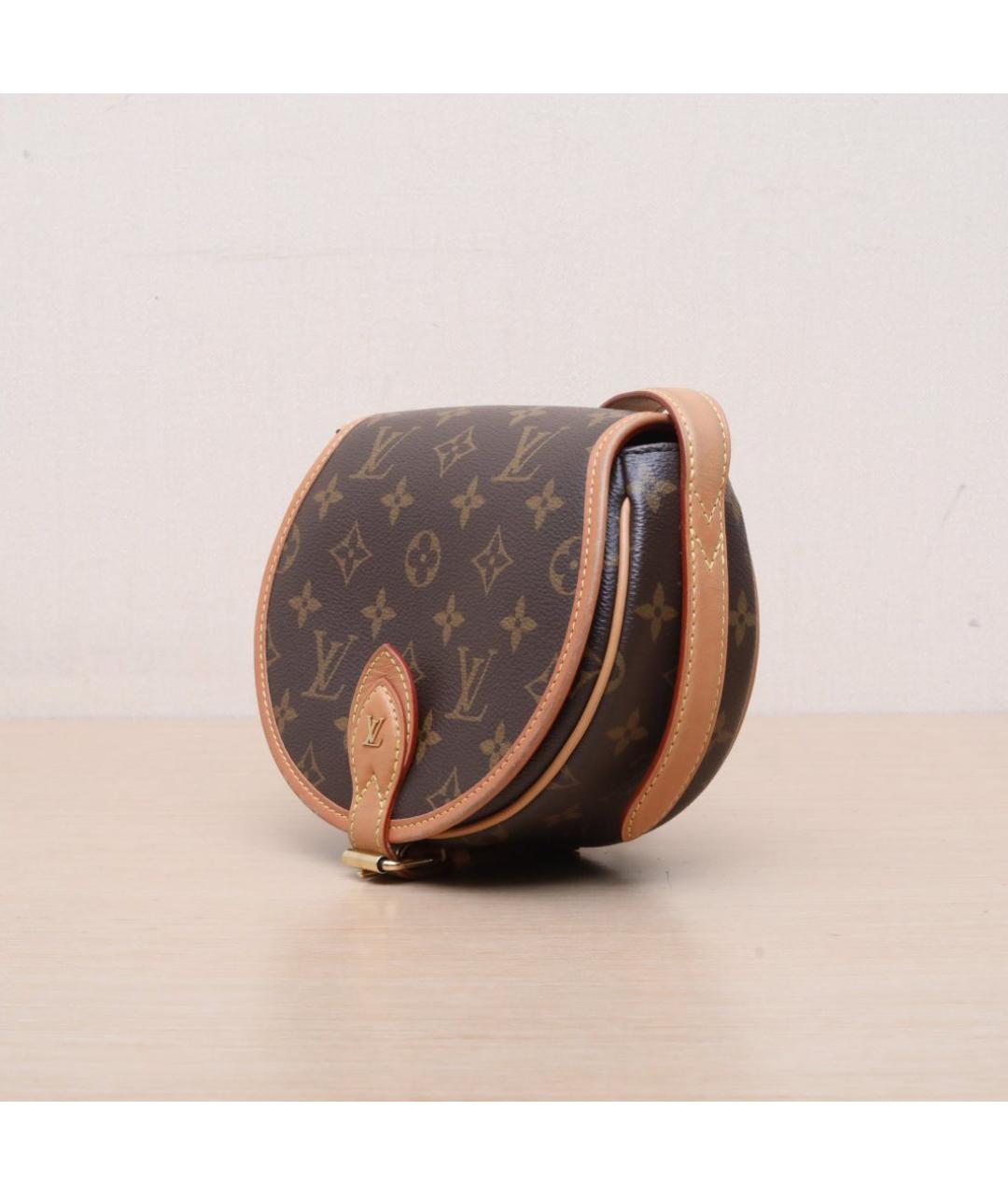 LOUIS VUITTON Коричневая кожаная сумка через плечо, фото 4