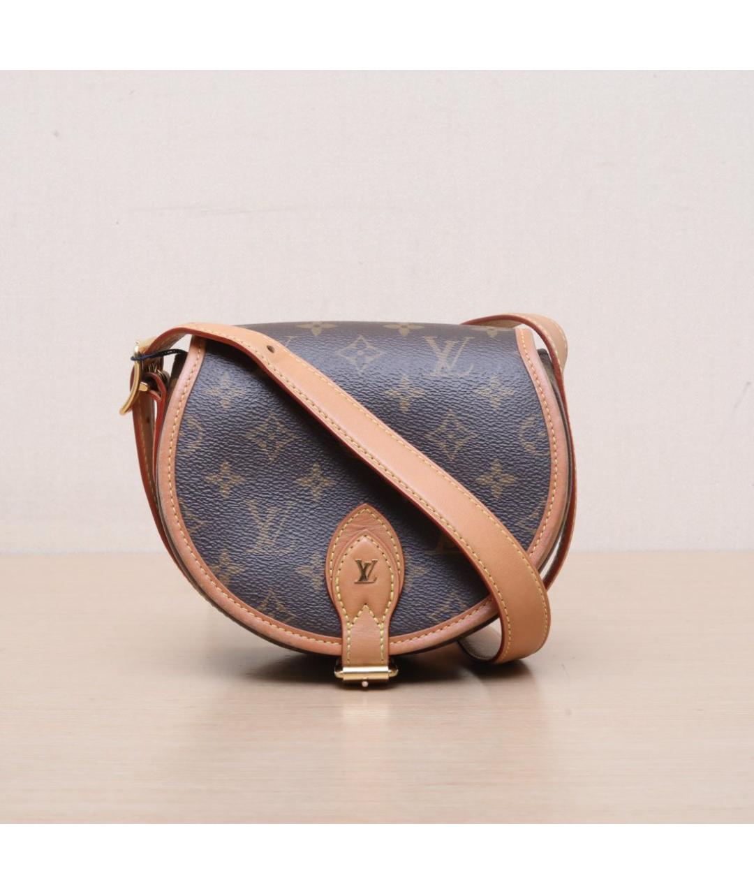 LOUIS VUITTON Коричневая кожаная сумка через плечо, фото 3