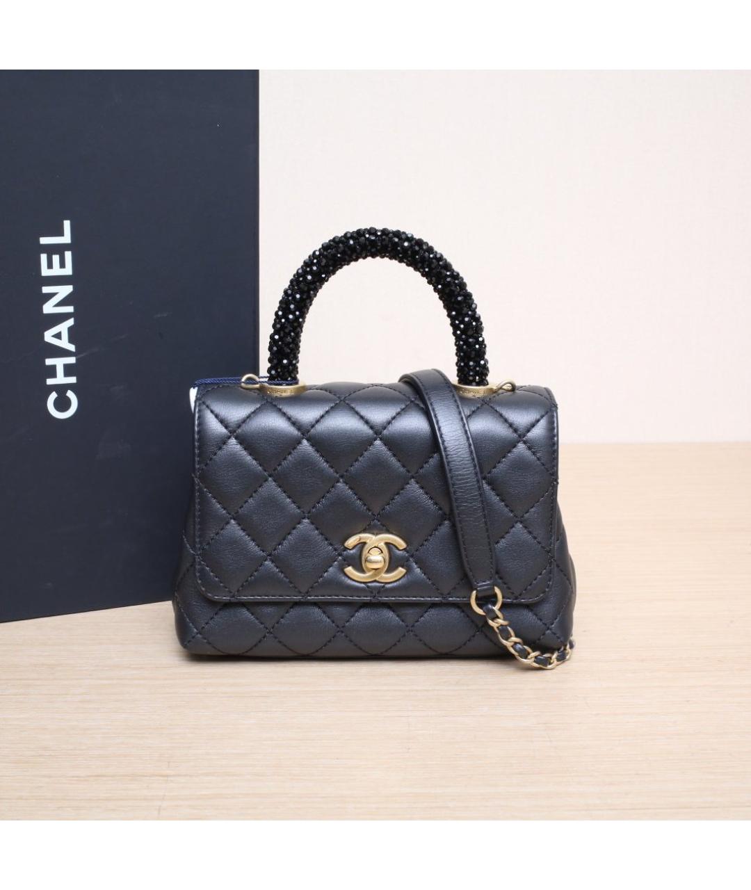 CHANEL Черная кожаная сумка через плечо, фото 2