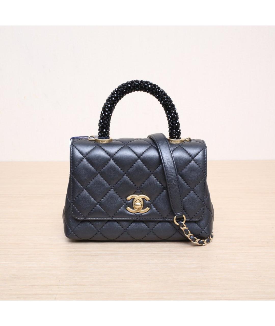 CHANEL Черная кожаная сумка через плечо, фото 3