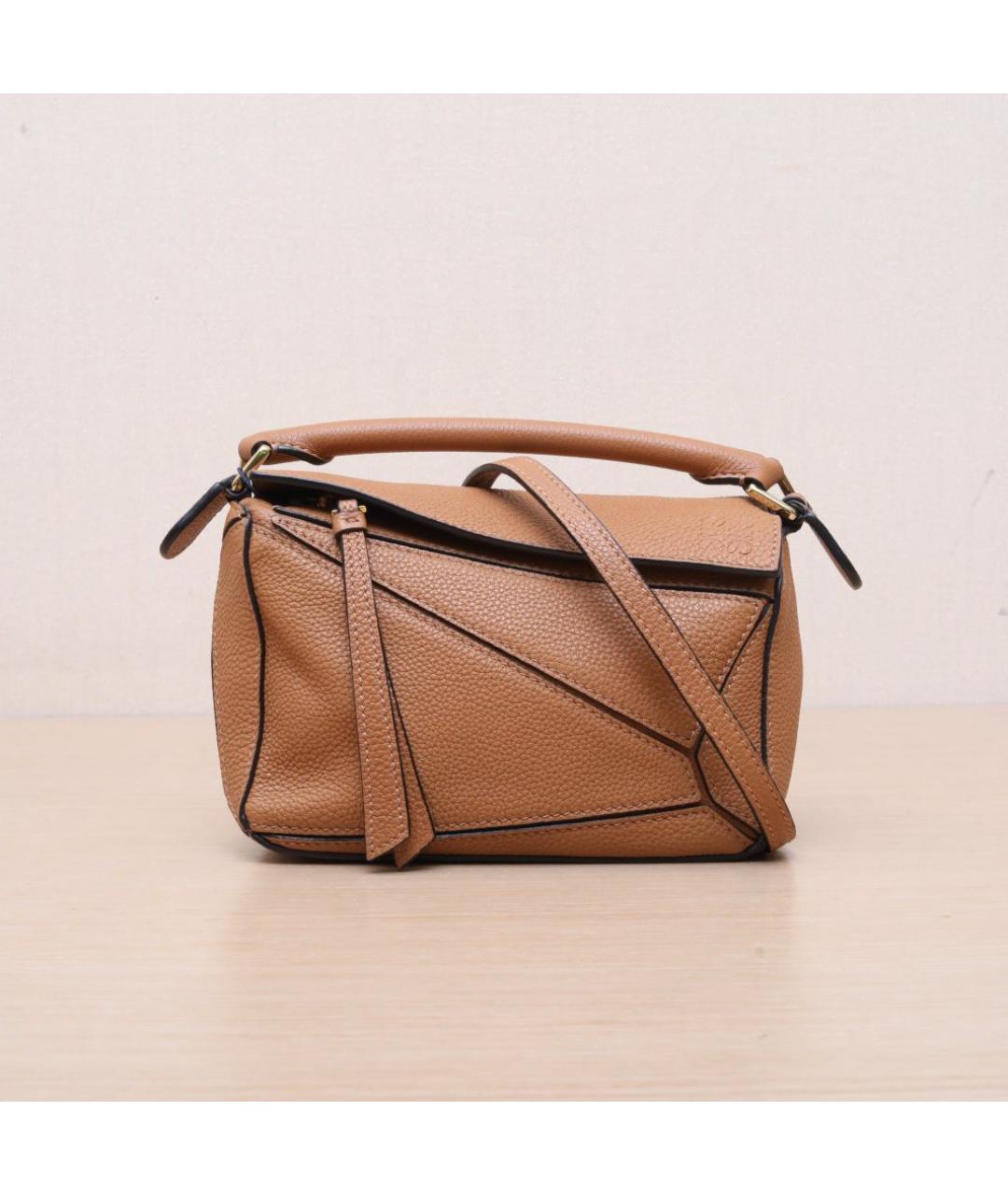 LOEWE Коричневая кожаная сумка через плечо, фото 3