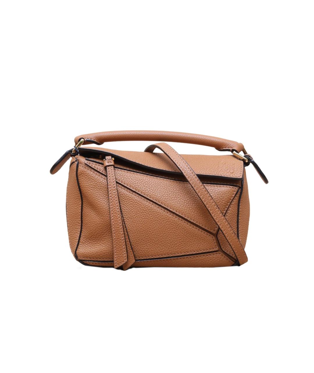 LOEWE Коричневая кожаная сумка через плечо, фото 1