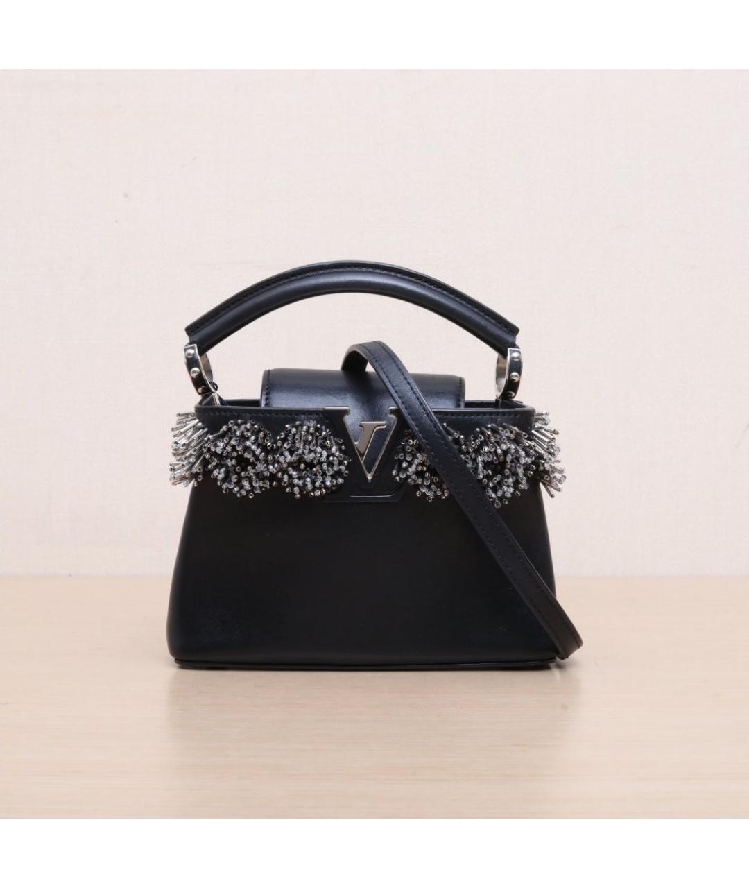 LOUIS VUITTON Черная кожаная сумка через плечо, фото 3