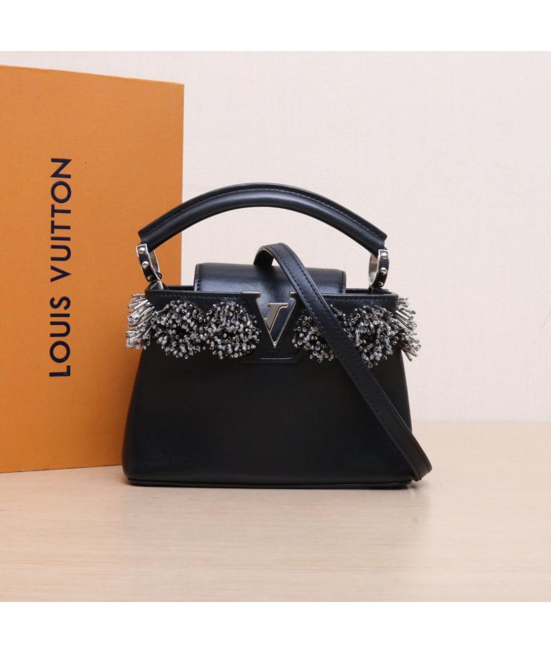 LOUIS VUITTON Черная кожаная сумка через плечо, фото 2