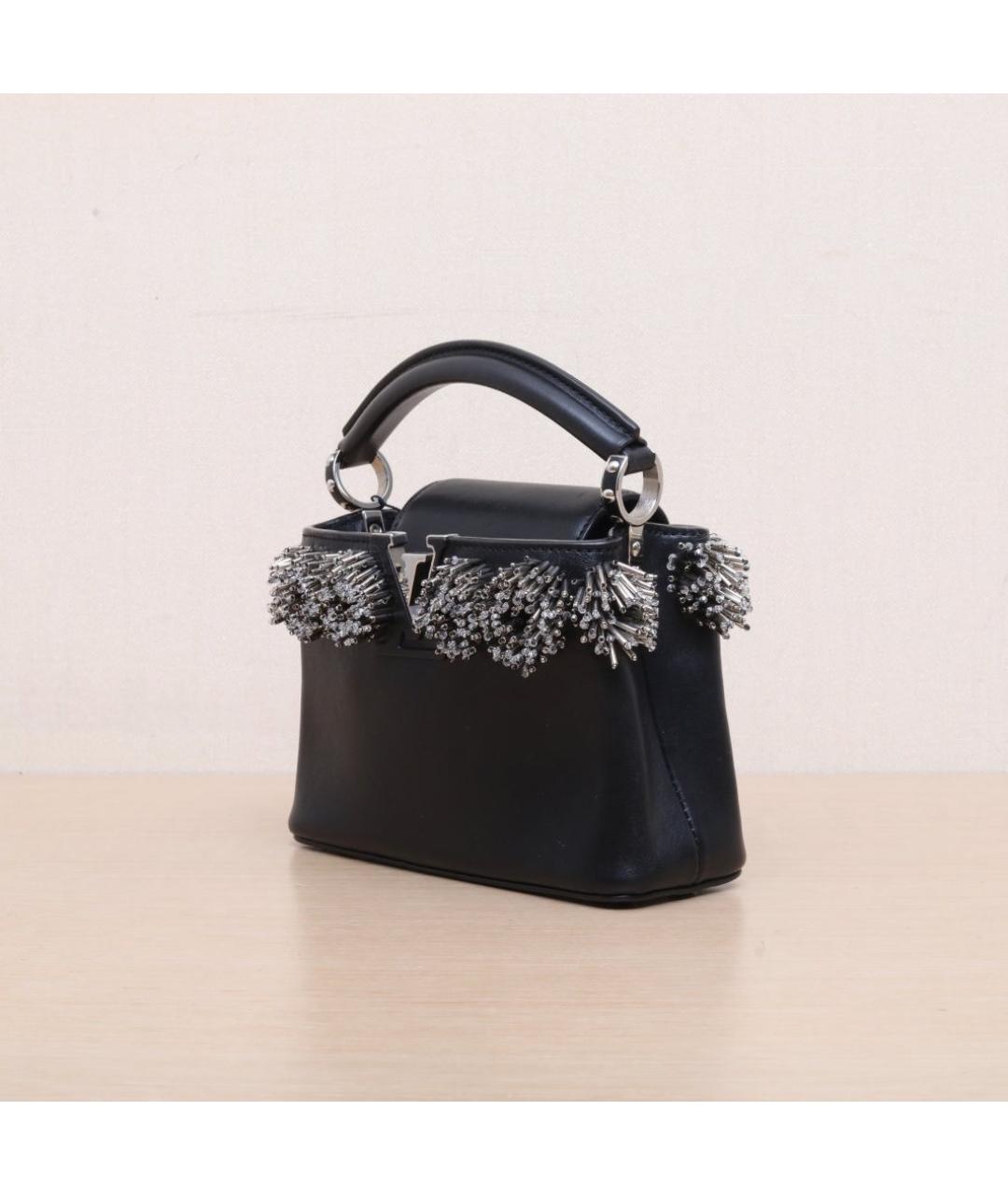 LOUIS VUITTON Черная кожаная сумка через плечо, фото 4