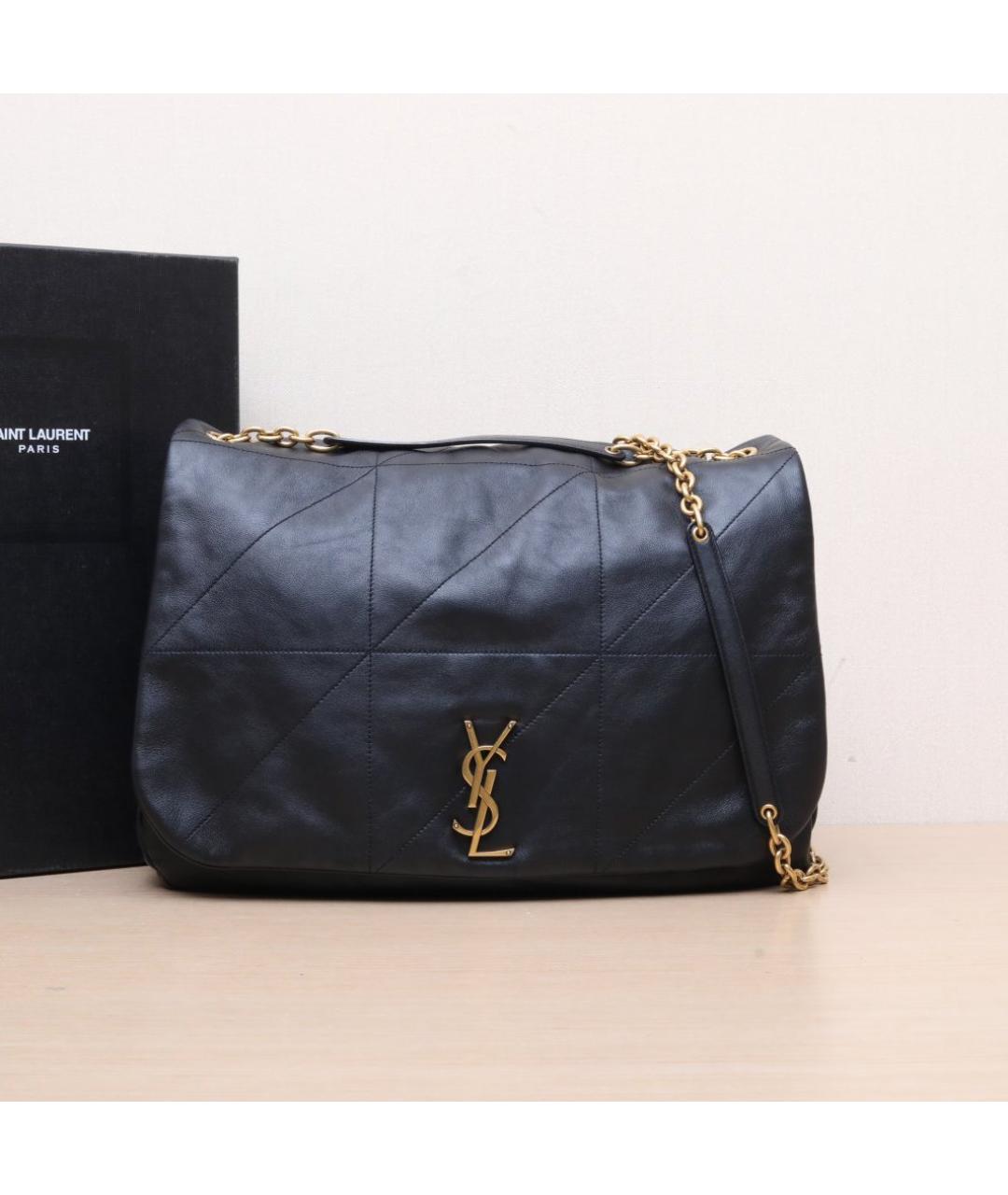SAINT LAURENT Черная кожаная сумка через плечо, фото 2