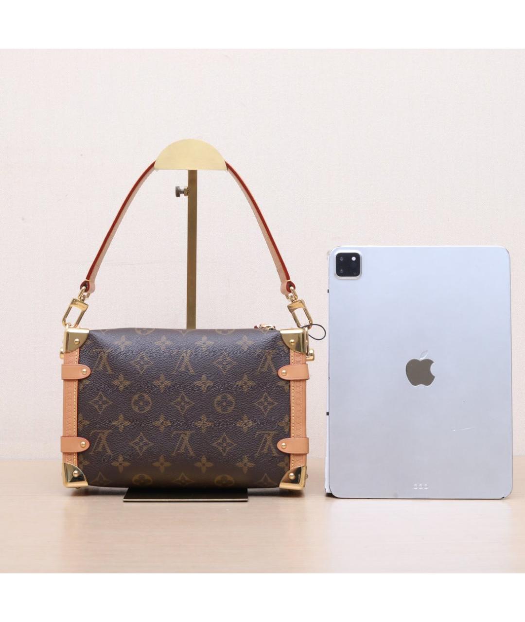 LOUIS VUITTON Коричневая кожаная сумка через плечо, фото 7