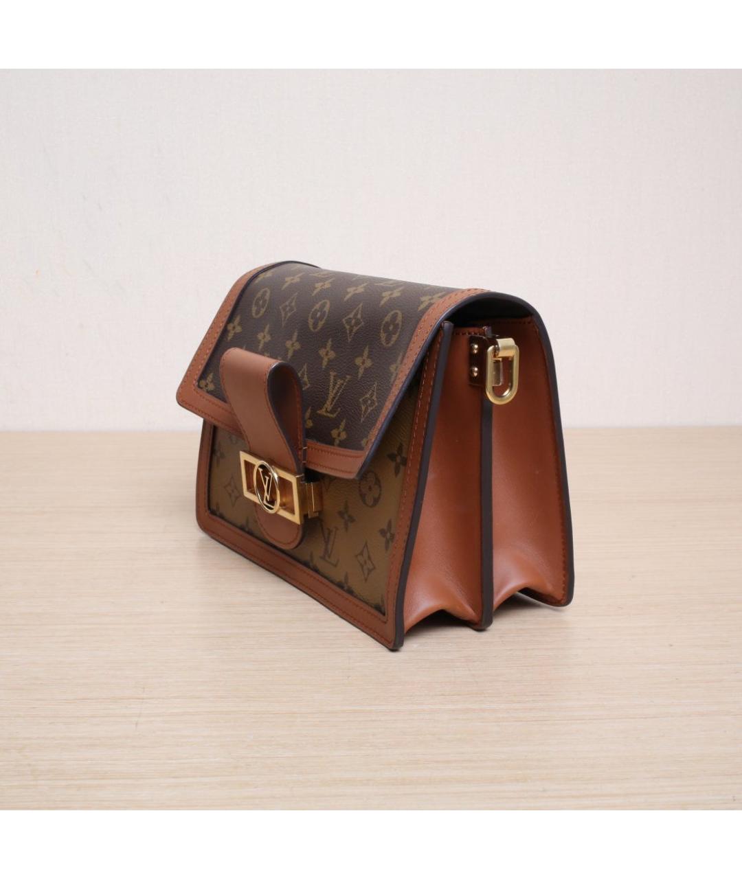LOUIS VUITTON Коричневая кожаная сумка через плечо, фото 4