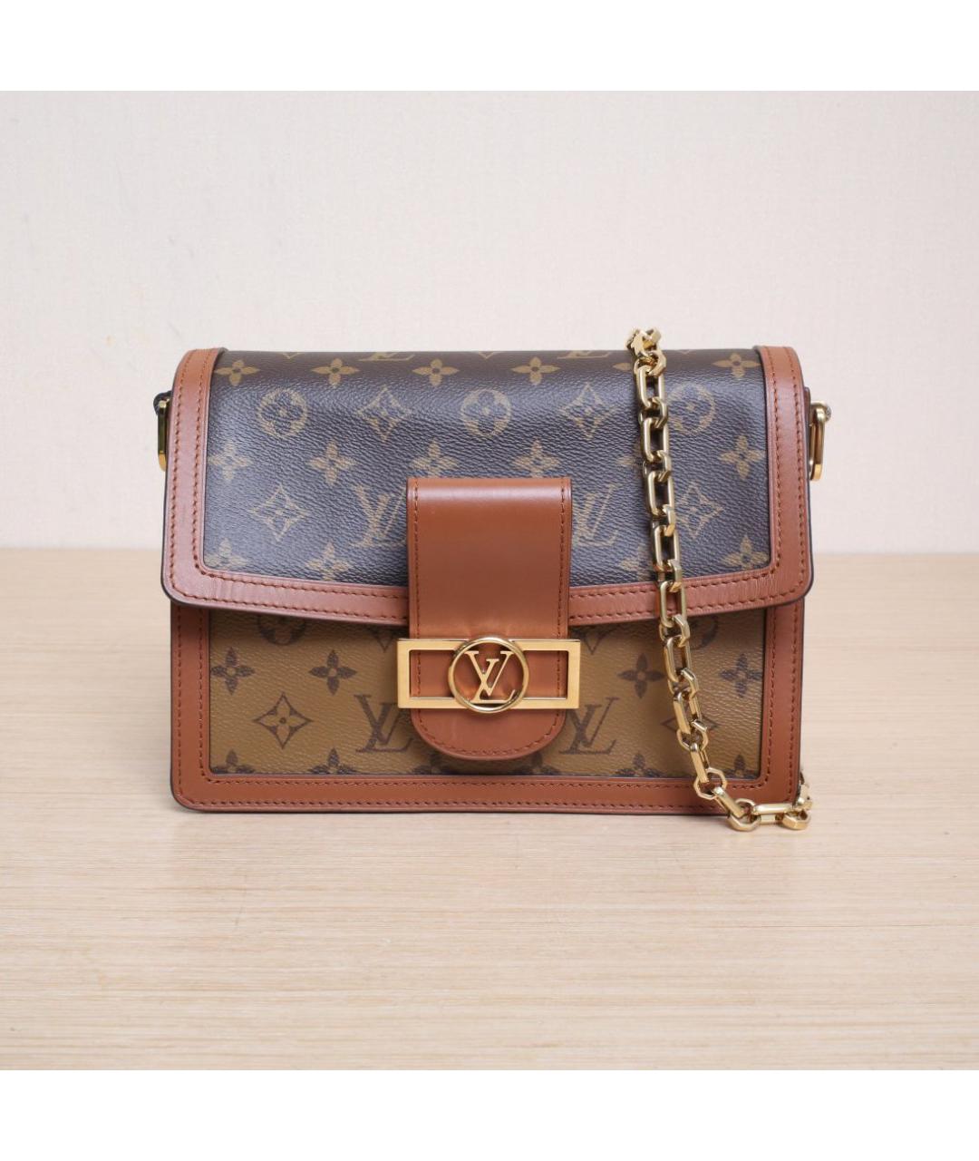 LOUIS VUITTON Коричневая кожаная сумка через плечо, фото 3