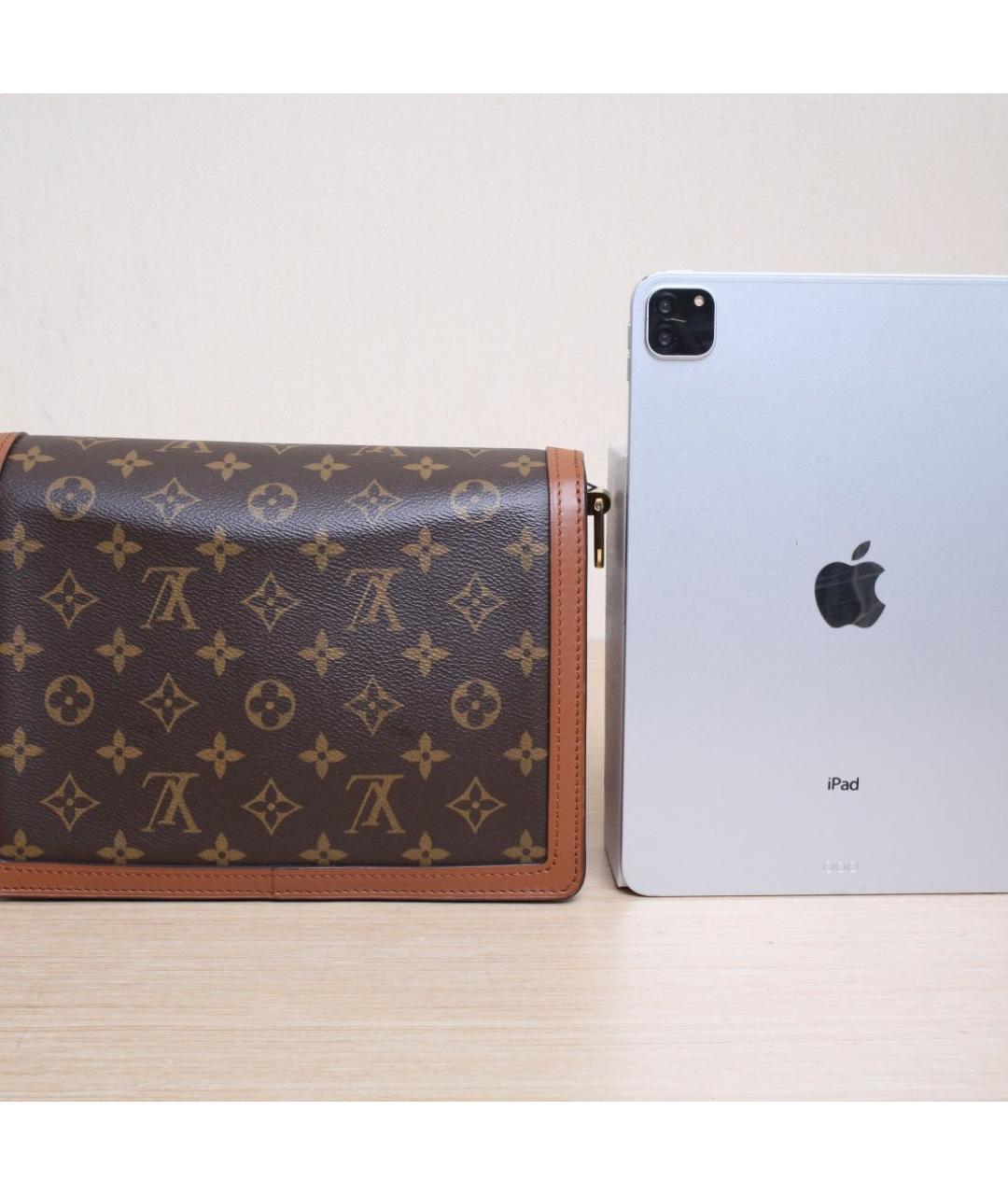 LOUIS VUITTON Коричневая кожаная сумка через плечо, фото 7