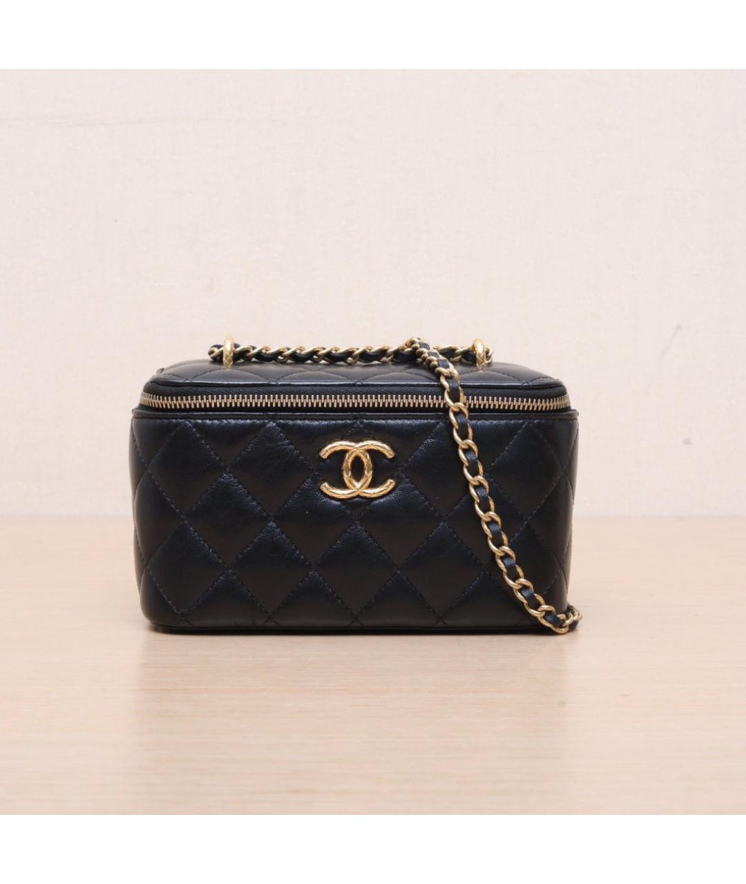 CHANEL Черная кожаная косметичка, фото 3