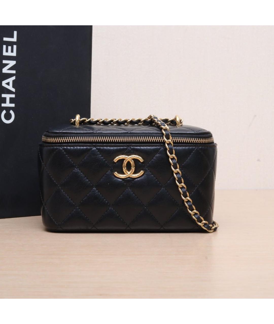 CHANEL Черная кожаная косметичка, фото 2