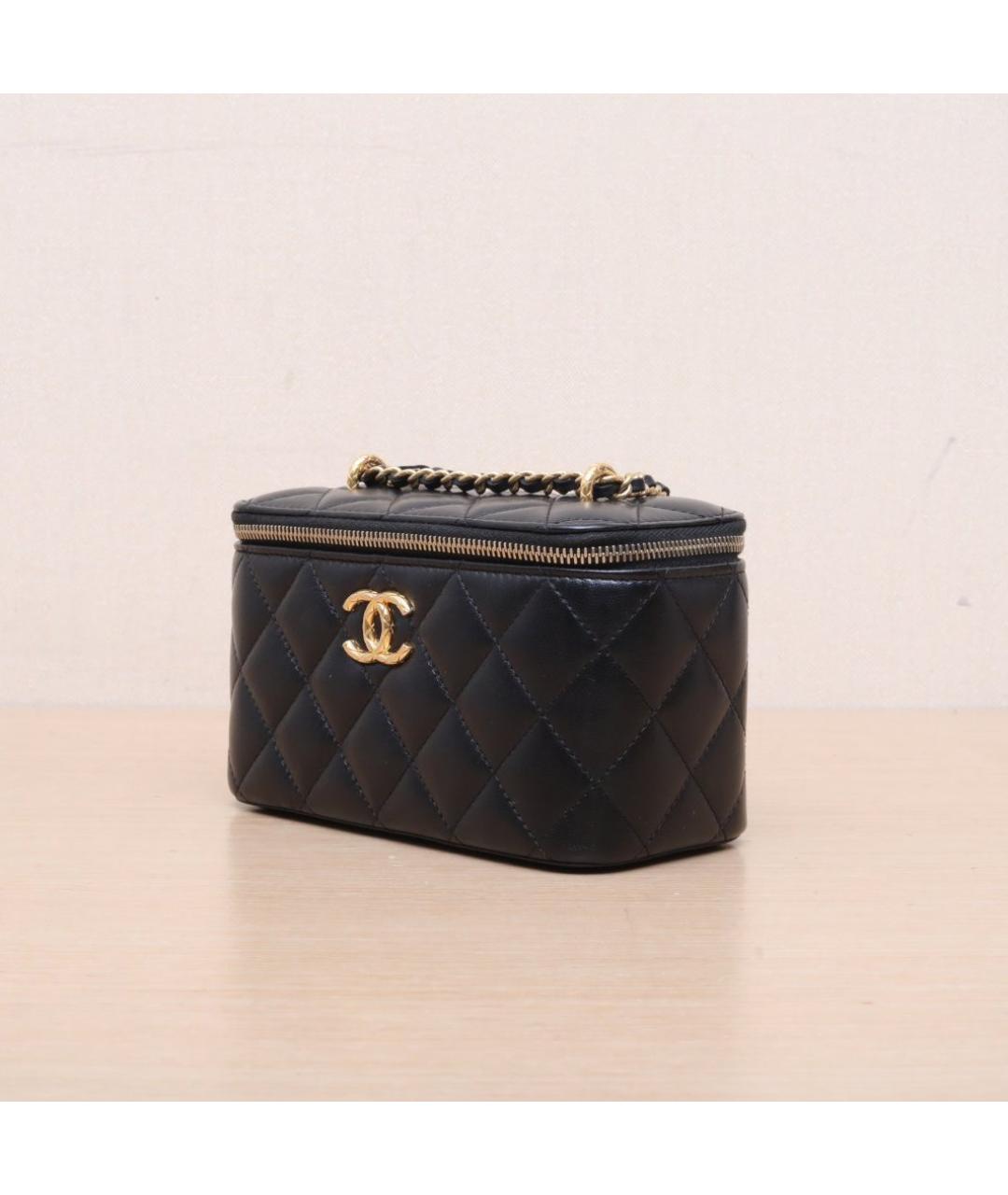 CHANEL Черная кожаная косметичка, фото 4