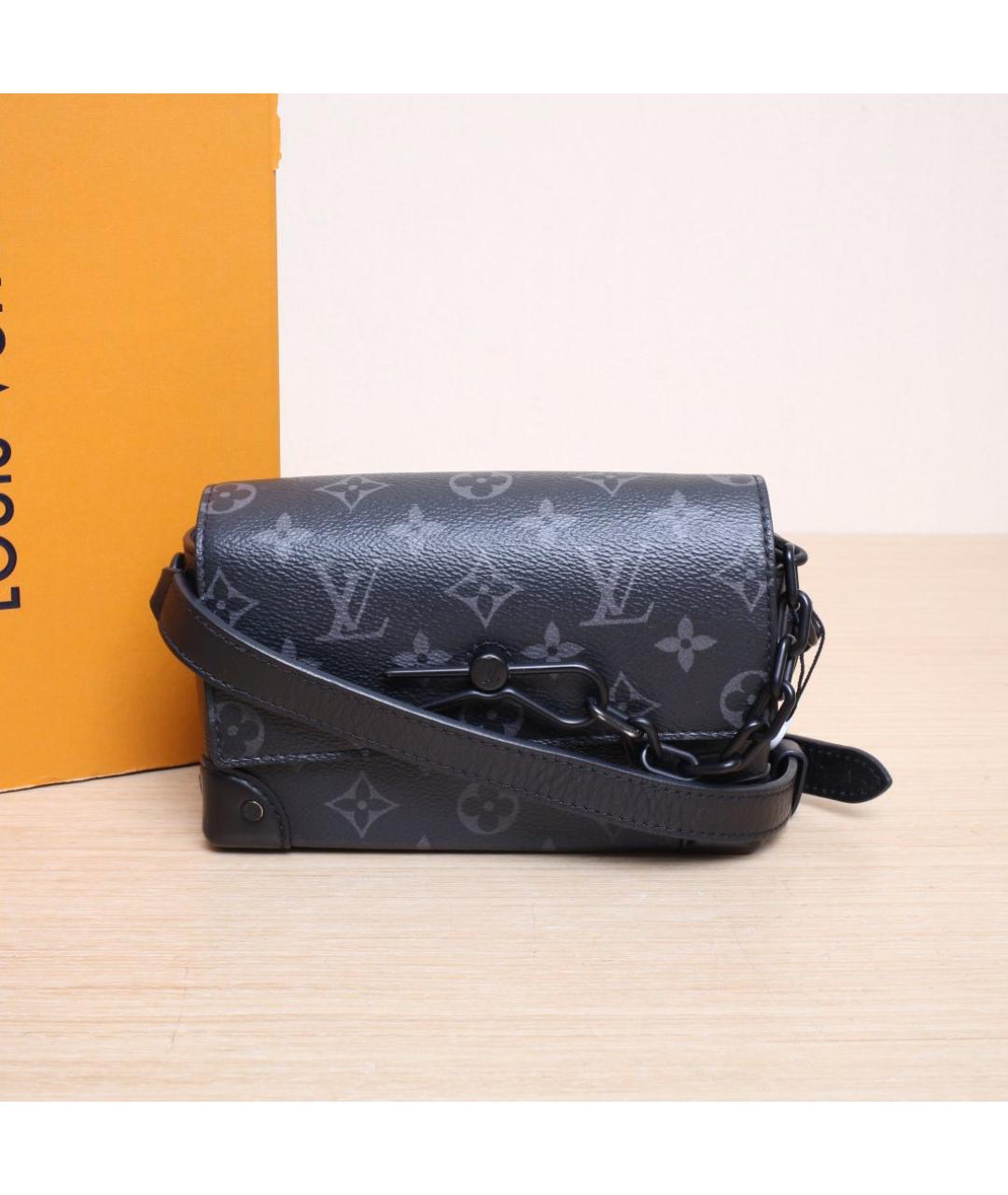 LOUIS VUITTON Черная кожаная сумка через плечо, фото 2