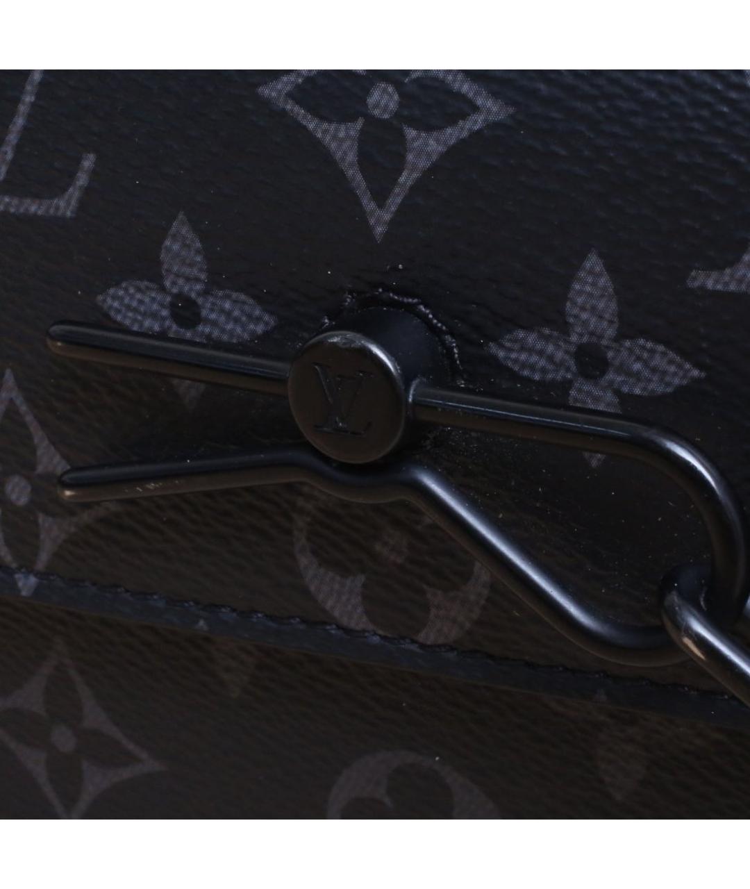 LOUIS VUITTON Черная кожаная сумка через плечо, фото 8