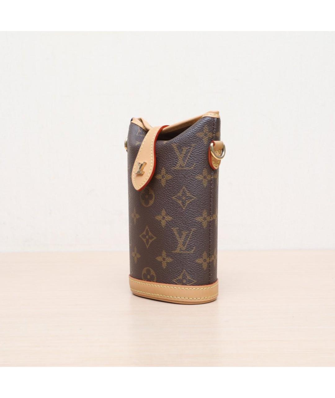LOUIS VUITTON Коричневая кожаная сумка через плечо, фото 4
