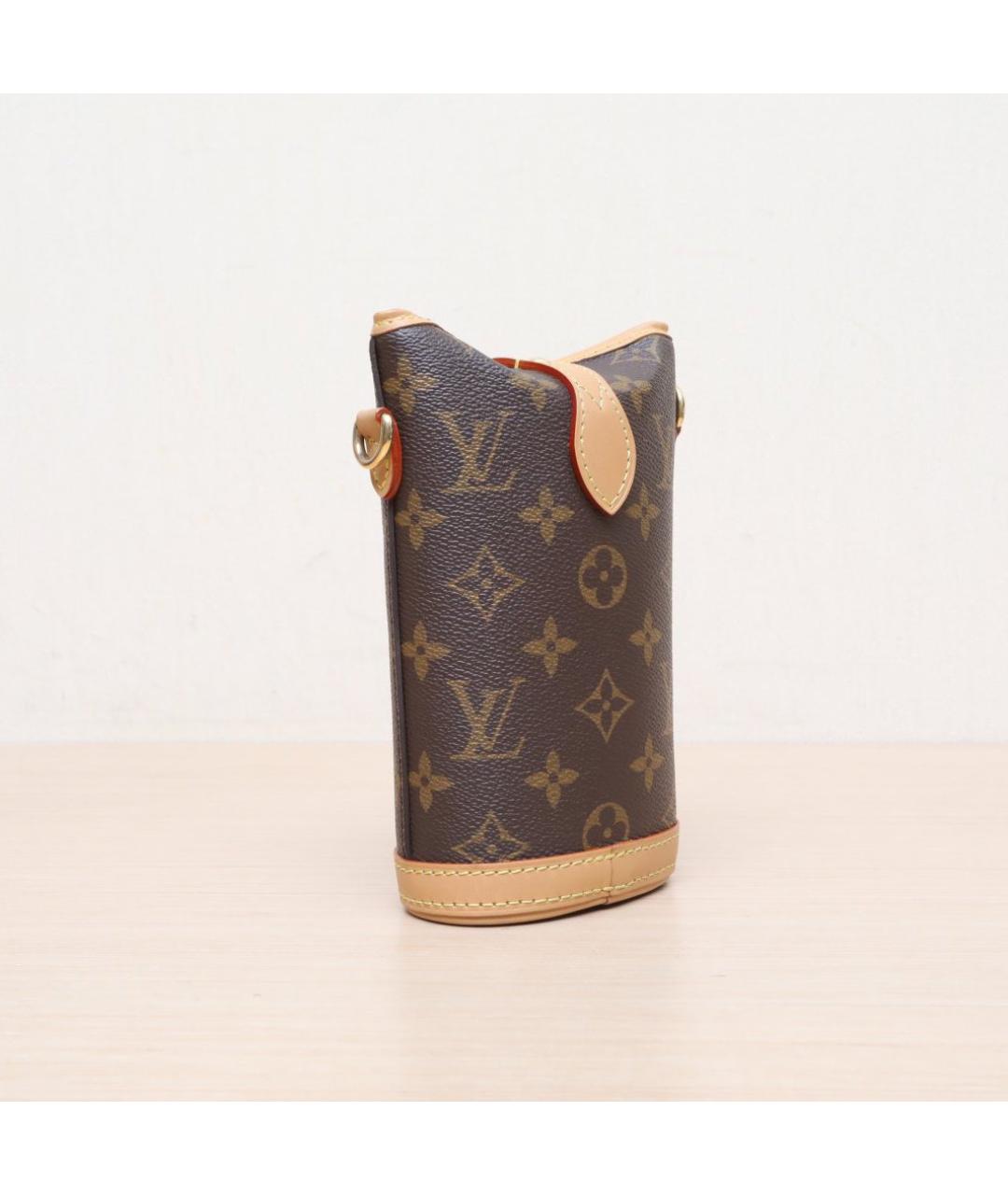 LOUIS VUITTON Коричневая кожаная сумка через плечо, фото 6