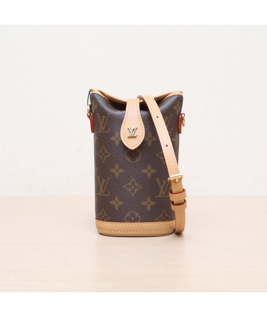 LOUIS VUITTON Коричневая кожаная сумка через плечо, фото 3