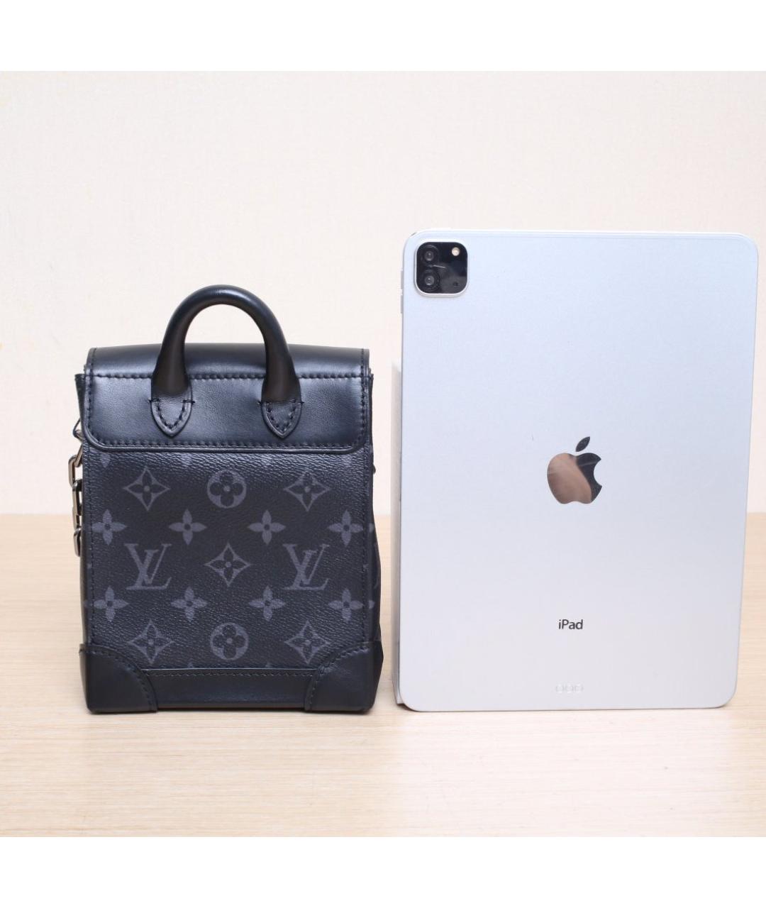 LOUIS VUITTON Черная кожаная сумка через плечо, фото 7