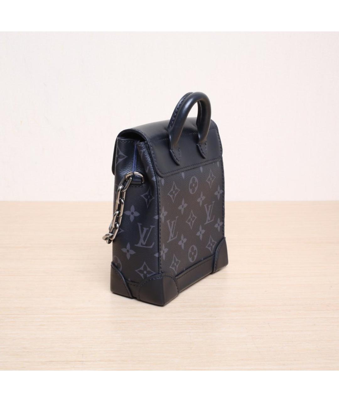 LOUIS VUITTON Черная кожаная сумка через плечо, фото 6