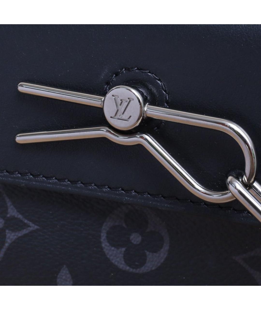 LOUIS VUITTON Черная кожаная сумка через плечо, фото 8
