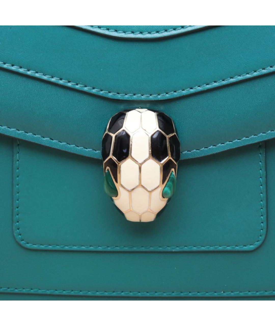 BVLGARI Зеленая кожаная сумка через плечо, фото 8