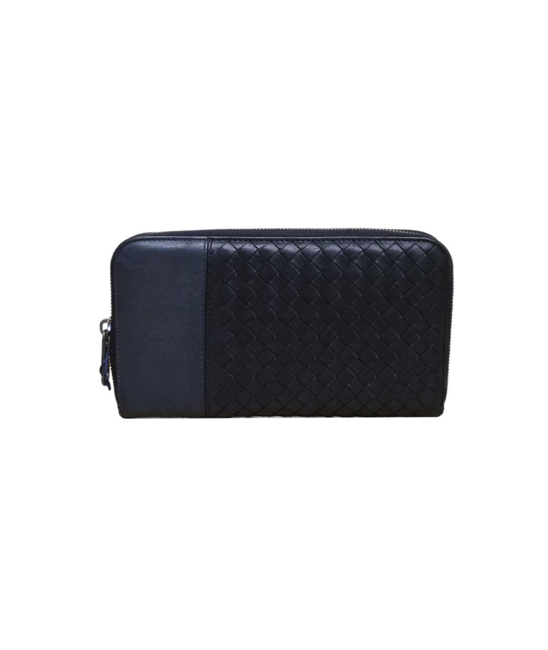 BOTTEGA VENETA Черный кожаный кошелек, фото 1