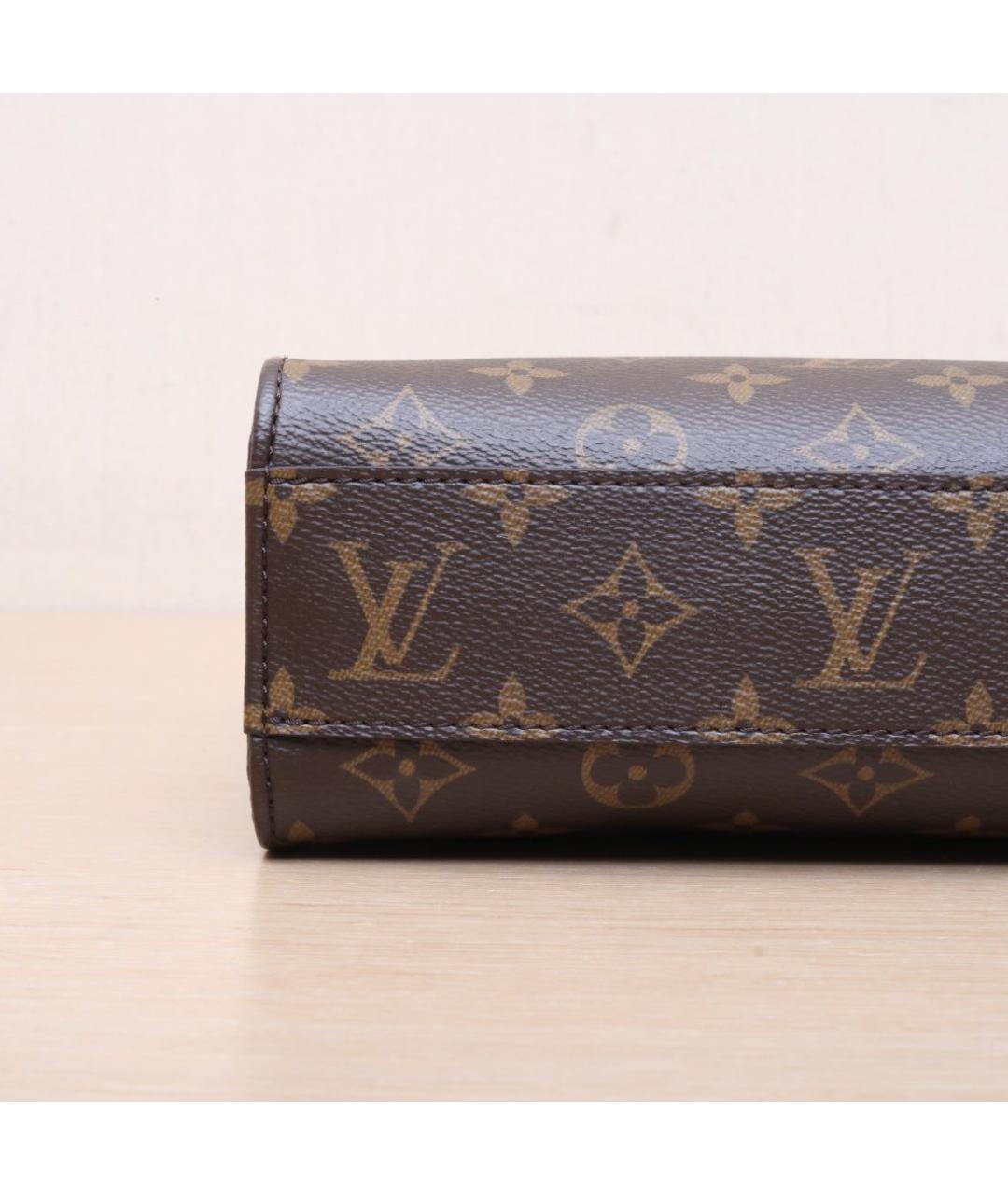 LOUIS VUITTON Коричневая кожаная сумка через плечо, фото 9