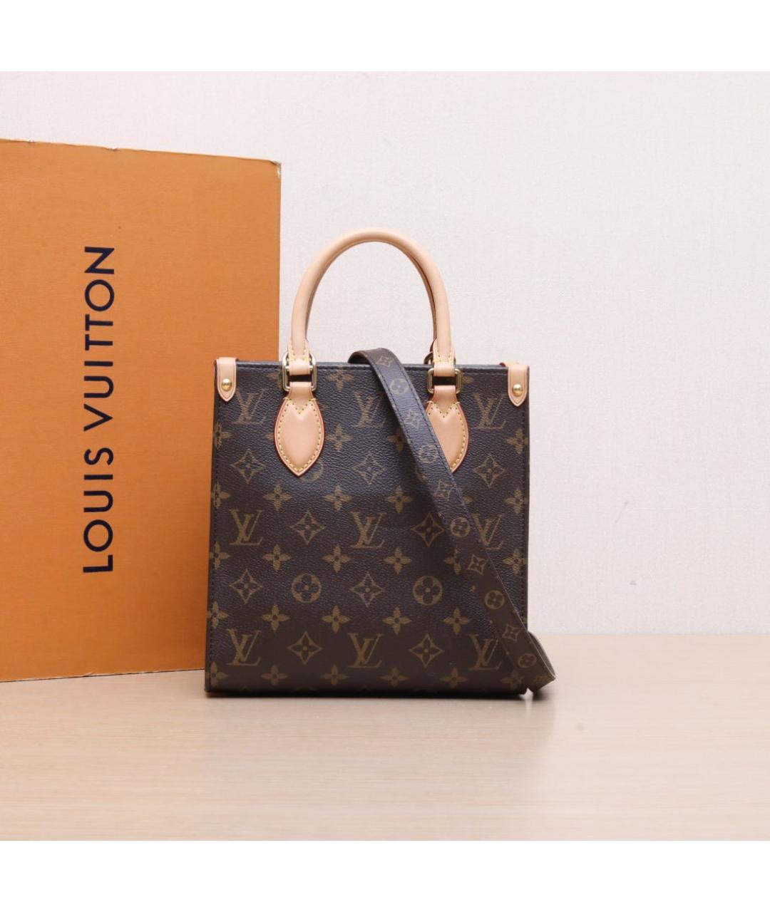 LOUIS VUITTON Коричневая кожаная сумка через плечо, фото 2