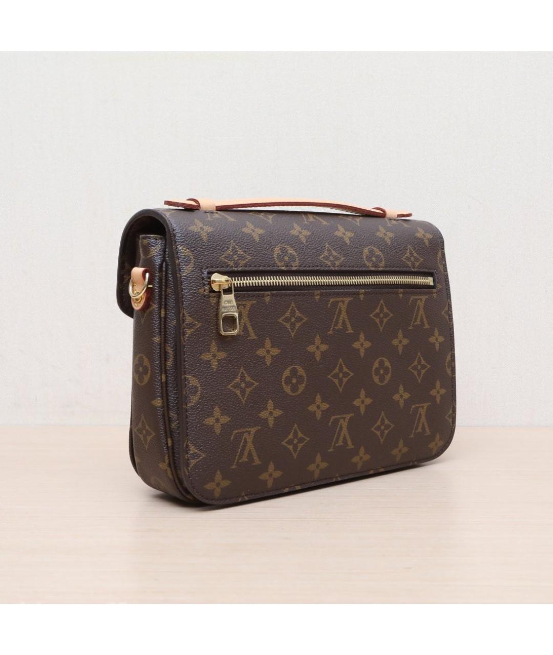 LOUIS VUITTON Коричневая кожаная сумка через плечо, фото 6