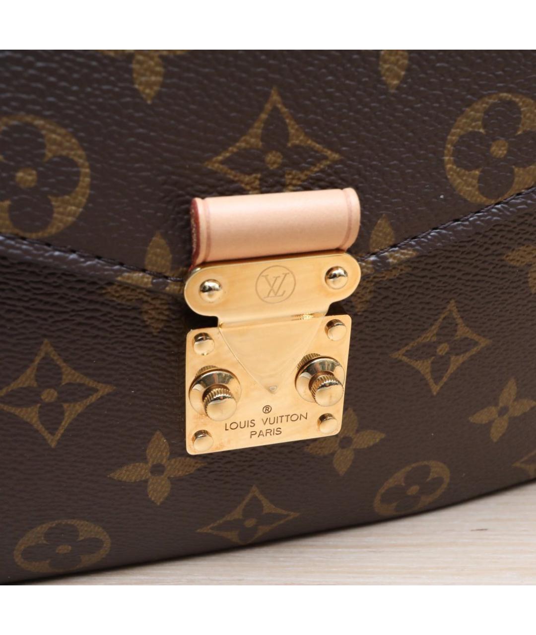 LOUIS VUITTON Коричневая кожаная сумка через плечо, фото 8
