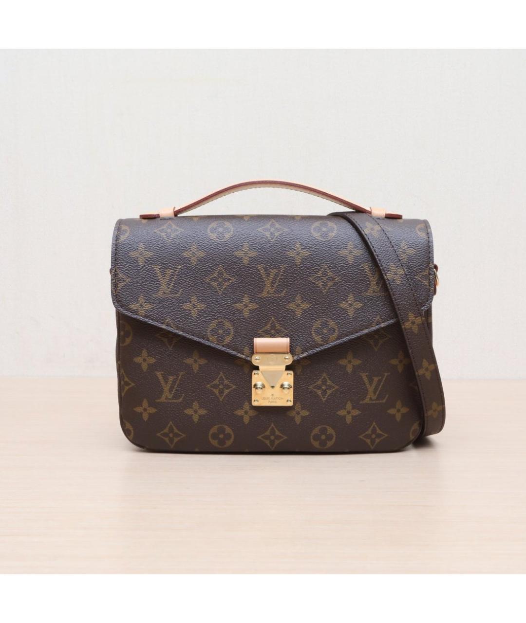 LOUIS VUITTON Коричневая кожаная сумка через плечо, фото 3