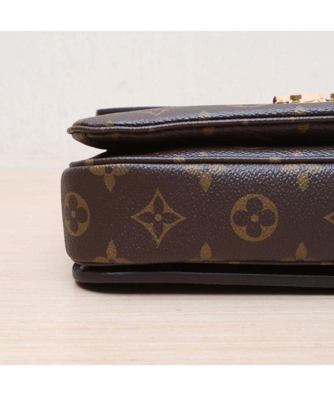 LOUIS VUITTON Коричневая кожаная сумка через плечо, фото 9